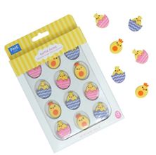 Picture of EASTER CHICKS SUGAR DECORATIONS X 12 X 3.2CM